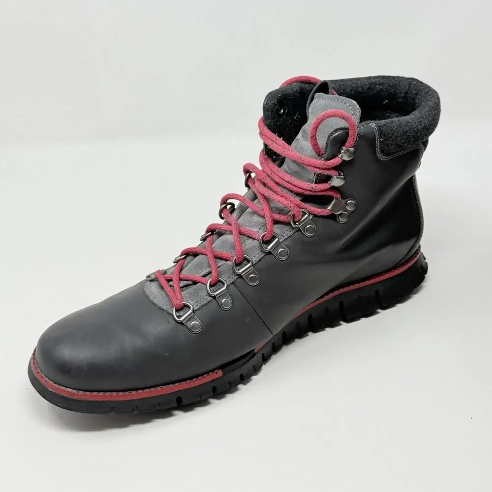 Cole Haan ZeroGrand Water Resistant Hiking Boots Mens 12 M Gray Magnet Leather